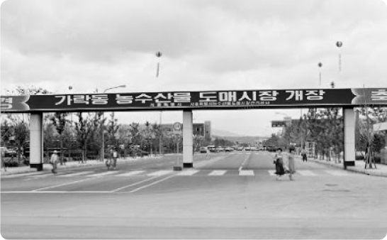 1984~1999 서울시농수산식품공사의 설립과 가락시장의 태동을 나타내는 사진